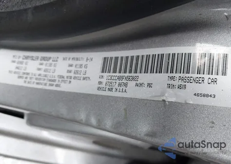 2015 Chrysler 200 Limited z USA, uszkodzony, nr VIN 1C3CCCAB9FN563022